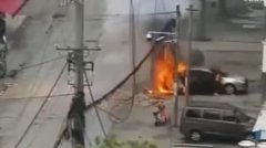 河南一高压电线突断坠落